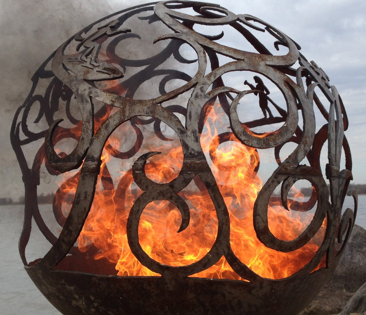 WAVES FIREBALL FIRE PIT 37.5” Fireballfirepits.com